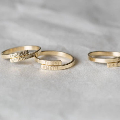 Himari – Bague Couple Personnalisée Dorée