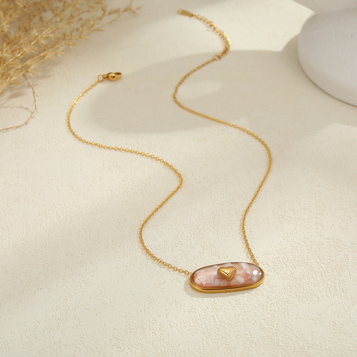 Amelie – Collier Cœur Émaillé Doré