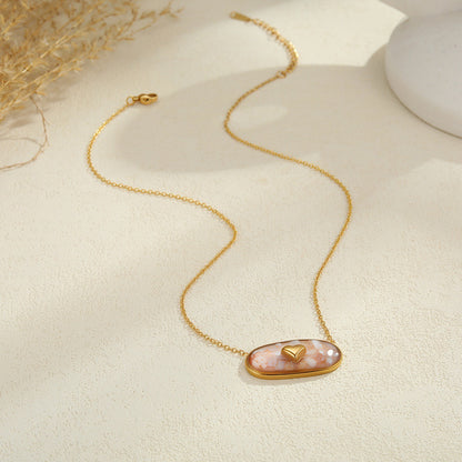 Amelie – Collier Cœur Émaillé Doré