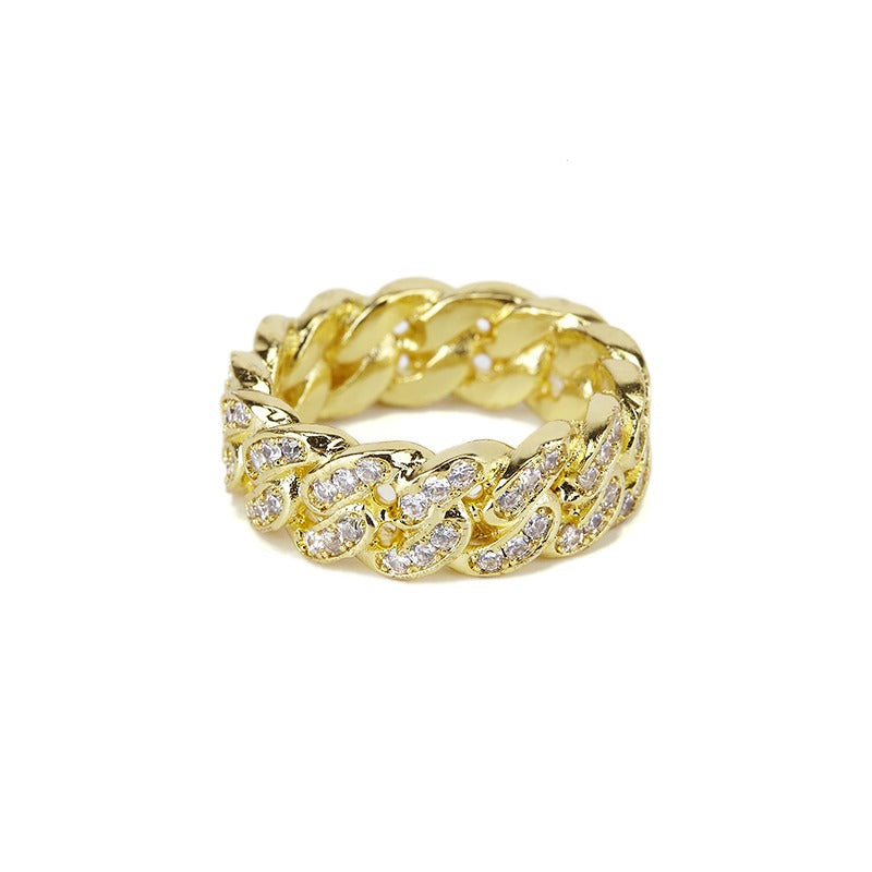 Rin – Bague Chaîne Cubaine Scintillante