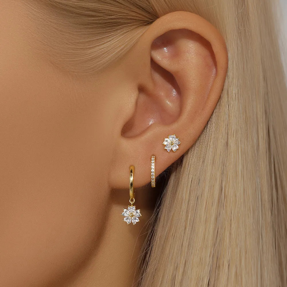 Ayaka – Set de Boucles Cristal Fleur