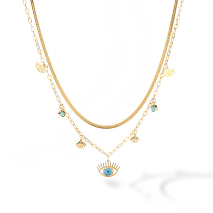 Elena – Collier double couche plaqué or véritable