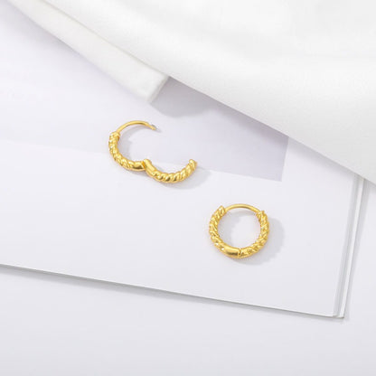 Manon – Boucles d'Oreilles Mini Créoles Corde en Or