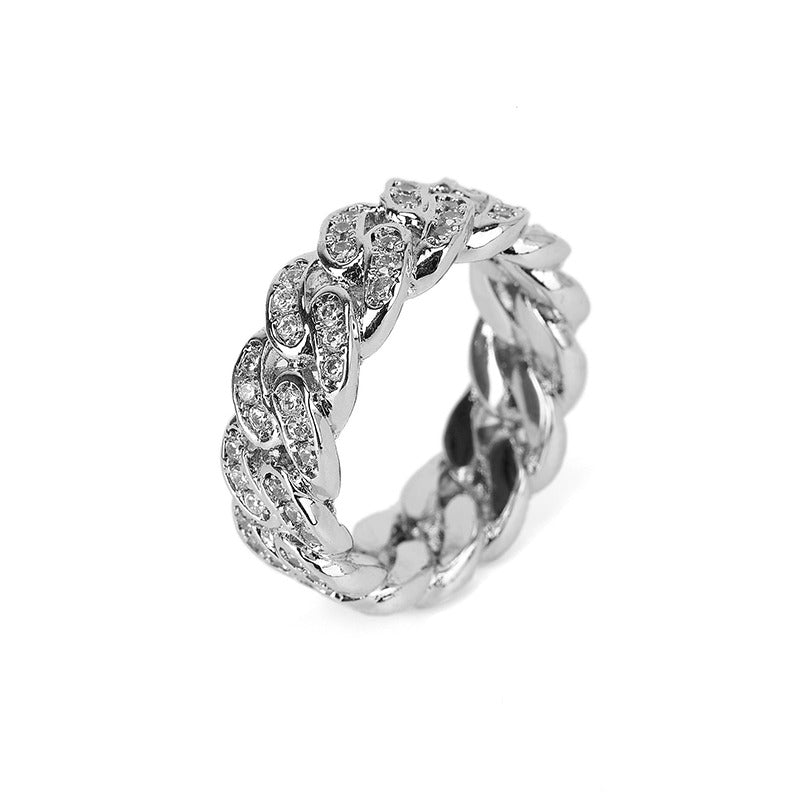 Rin – Bague Chaîne Cubaine Scintillante