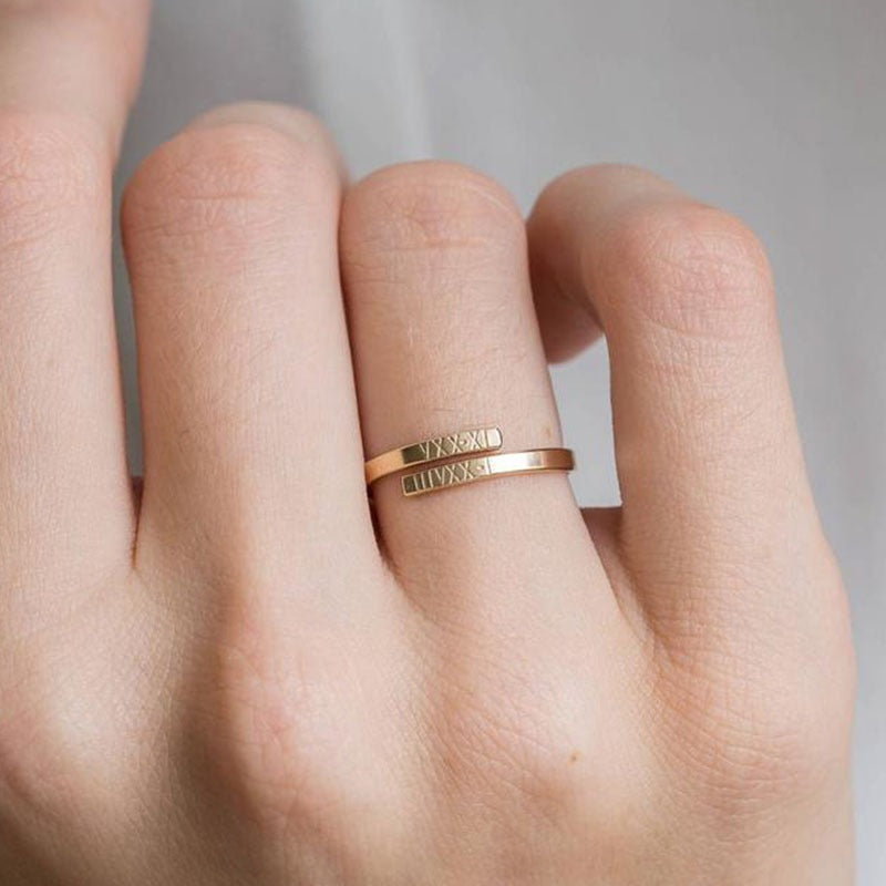 Himari – Bague Couple Personnalisée Dorée