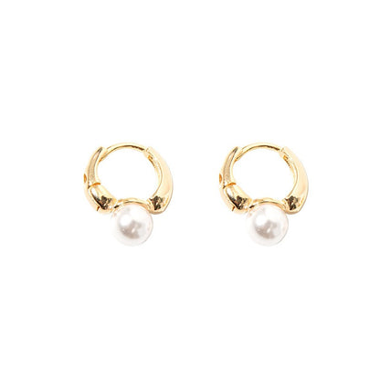 Maelle – Boucles d’Oreilles Dorées à Perle Unique