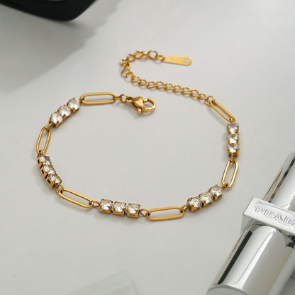 Clarisse – Bracelet Chaîne Sertie de Diamants