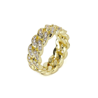 Rin – Bague Chaîne Cubaine Scintillante