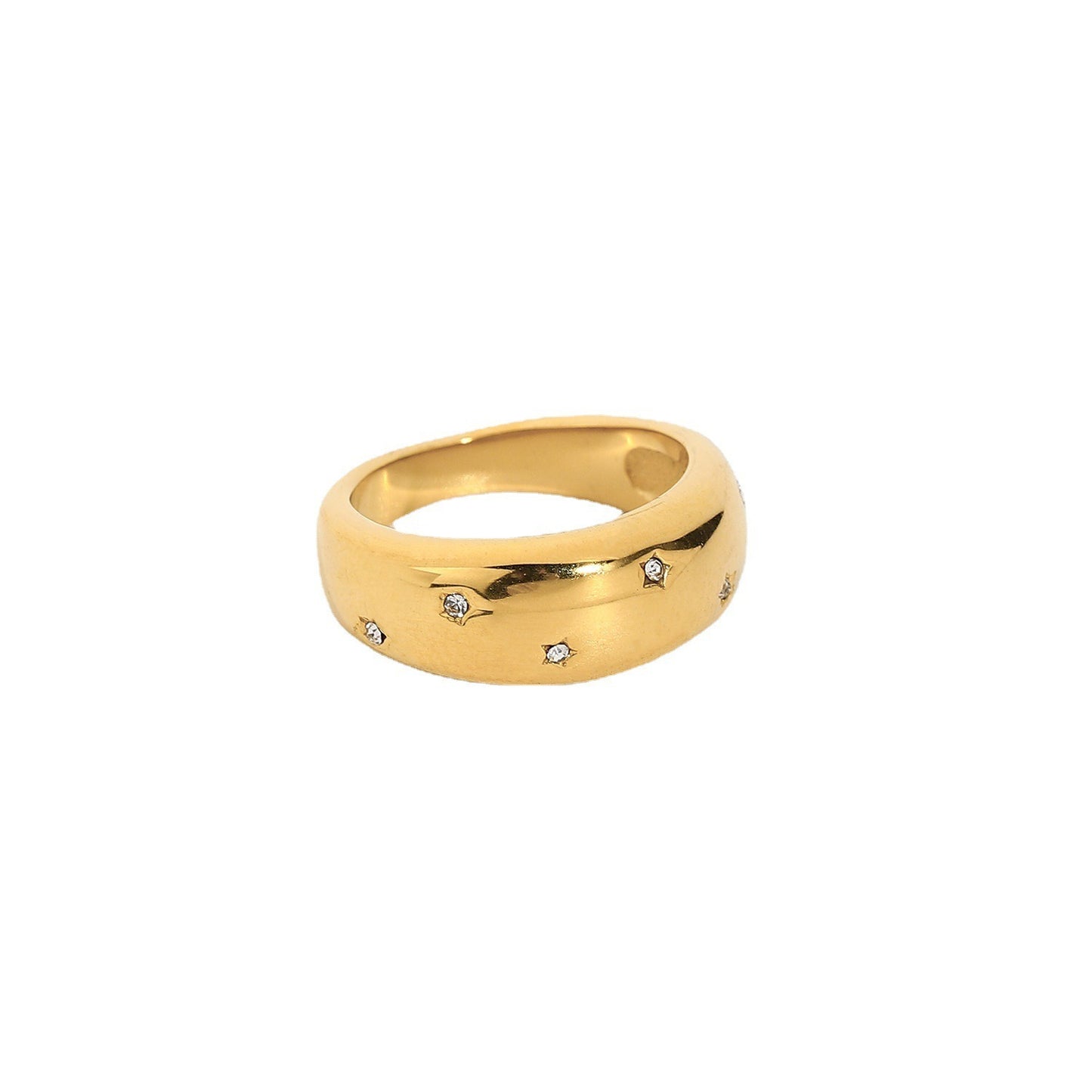 Stella – Bague en Acier Inoxydable avec Zircon Incrusté