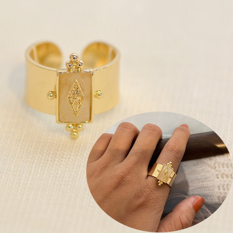 Danni – Bague Chic en Or Plaqué avec Cristal Unique