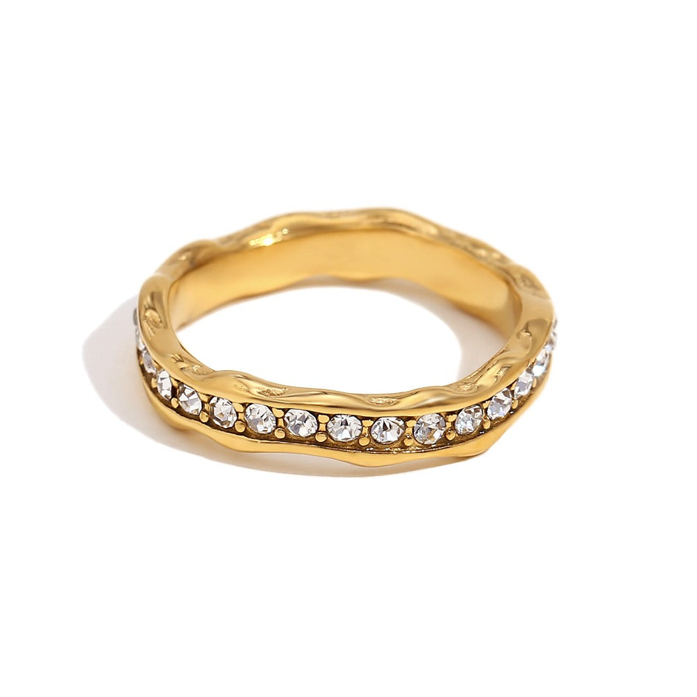 Nami – Bague Anneau Vague en Cristaux