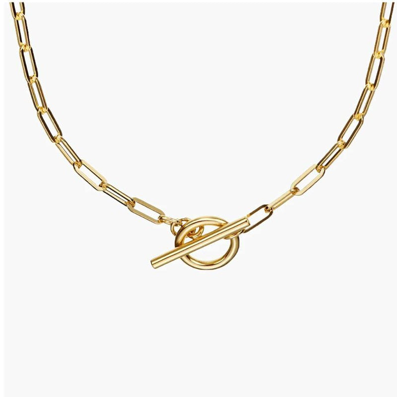 Ellie – Collier T-Bar à Liens Linéaires en Or