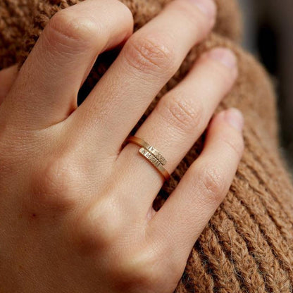 Himari – Bague Couple Personnalisée Dorée
