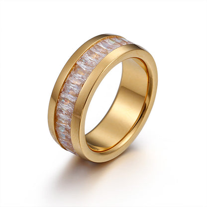 Klarissa – Bague Diamantée en Acier Inoxydable