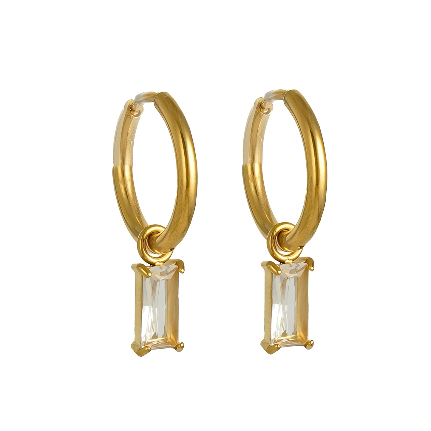 Amara – Boucles d’Oreilles Zircon Plaquées Or