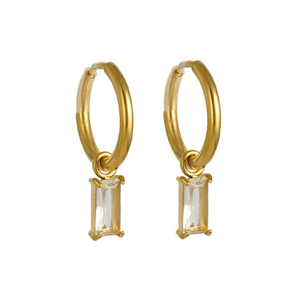 Amara – Boucles d’Oreilles Zircon Plaquées Or