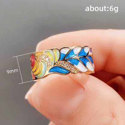 Cerelia – Bague Ajustable Émaillée