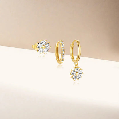 Ayaka – Set de Boucles Cristal Fleur