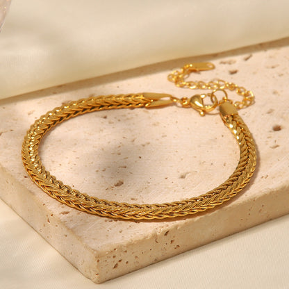 Noémie – Bracelet Chaîne Corde Plate Élégant