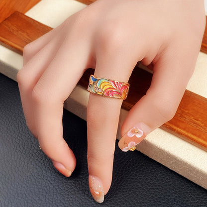 Cerelia – Bague Ajustable Émaillée
