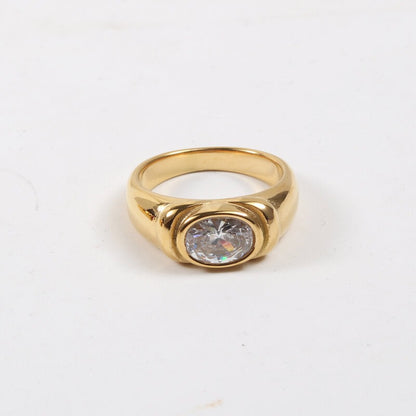 Alina – Bague Zircons Multicolores Plaquée Or