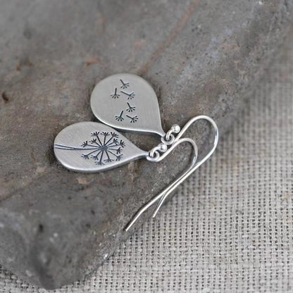 Diane – Boucles d’Oreilles Vintage Fleur Argent