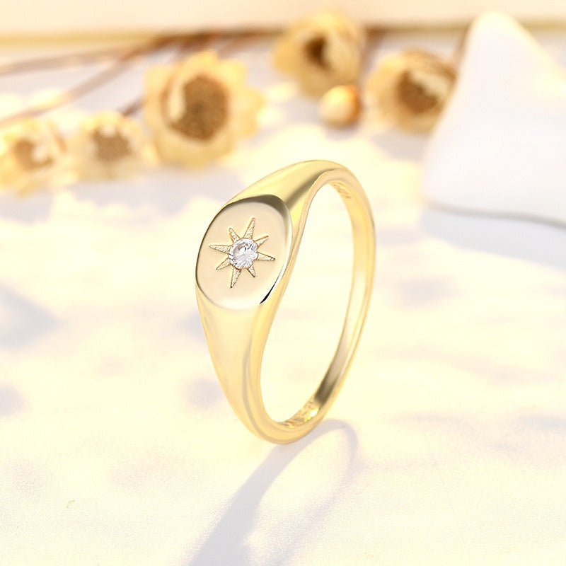 Elena – Bague Étoile à Six Branches