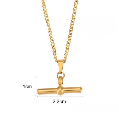 Lella – Collier T-Bar Knot Élégant en Or