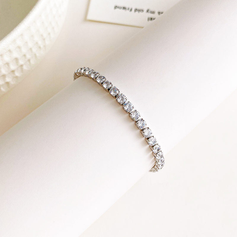 Camille – Bracelet Full Diamant pour Couples Élégants