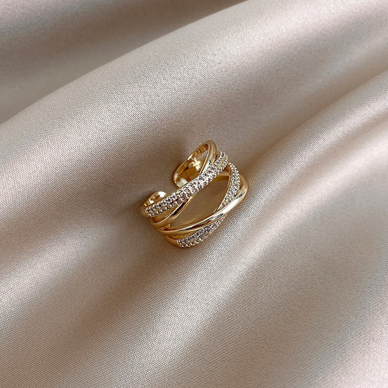 Isabella – Bague Croisée à Double Couche