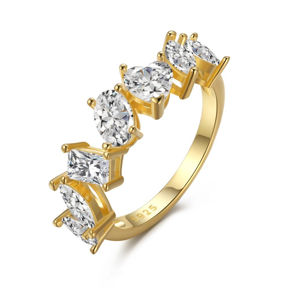 Keiko – Bague Anneau Sertie de Diamants à Taille Mixte