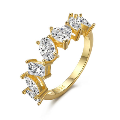Keiko – Bague Anneau Sertie de Diamants à Taille Mixte