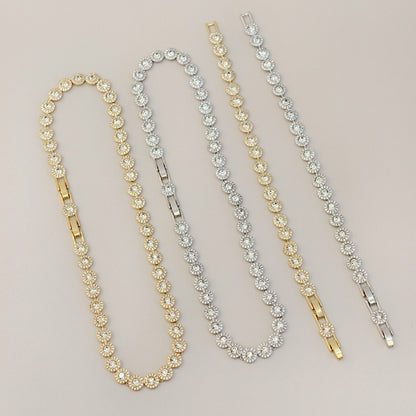 Victoria – Collier et Bracelet avec Bouton Rond Brillant
