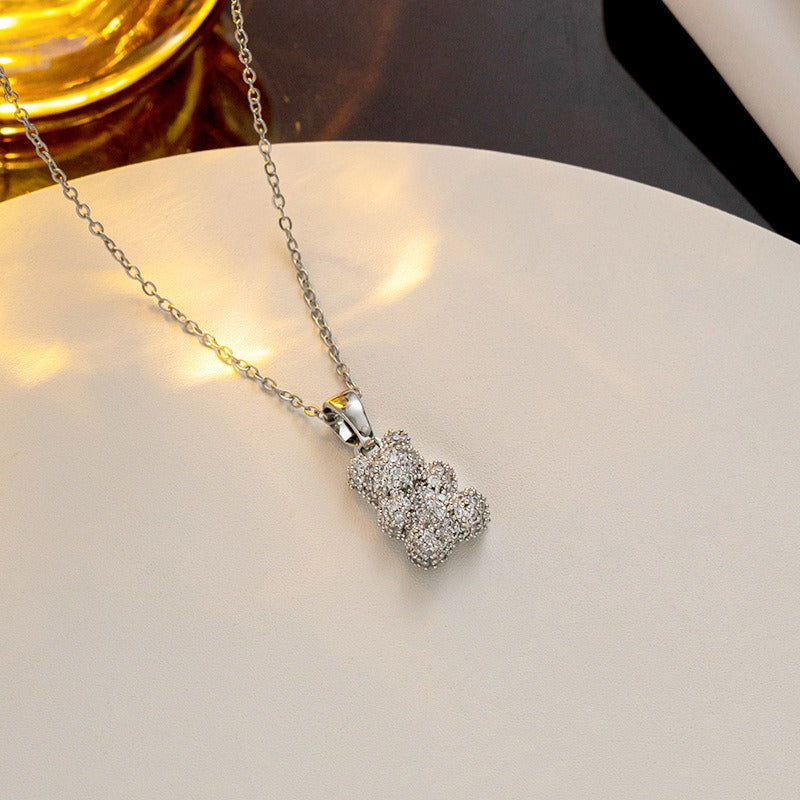 Kokoa – Collier Pendentif Ourson Scintillant