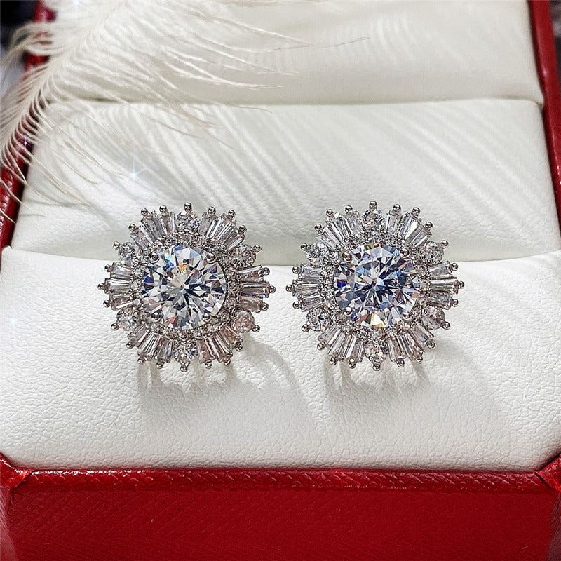 Yani – Boucles d'Oreilles Flocon de Neige en Zircon