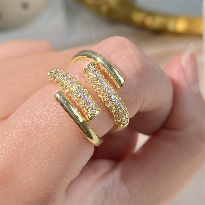 Kaede – Bague Cuivre Forme Géométrique Élégante