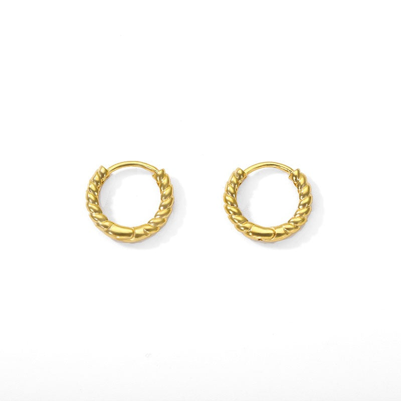 Manon – Boucles d'Oreilles Mini Créoles Corde en Or