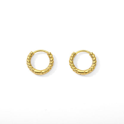 Manon – Boucles d'Oreilles Mini Créoles Corde en Or