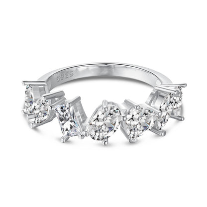 Keiko – Bague Anneau Sertie de Diamants à Taille Mixte