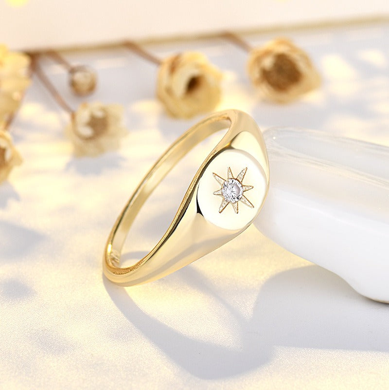 Elena – Bague Étoile à Six Branches