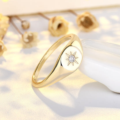 Elena – Bague Étoile à Six Branches