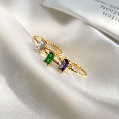Selin – Bague Pierre Fine Torsadée