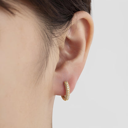 Ceila – Boucles d'Oreilles Créoles Large à Zircon