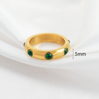 Clara – Bague Cristaux Émeraude Élégante