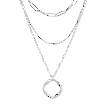 Aveline – Collier Trois Rangs Cercle Ouvert en Argent