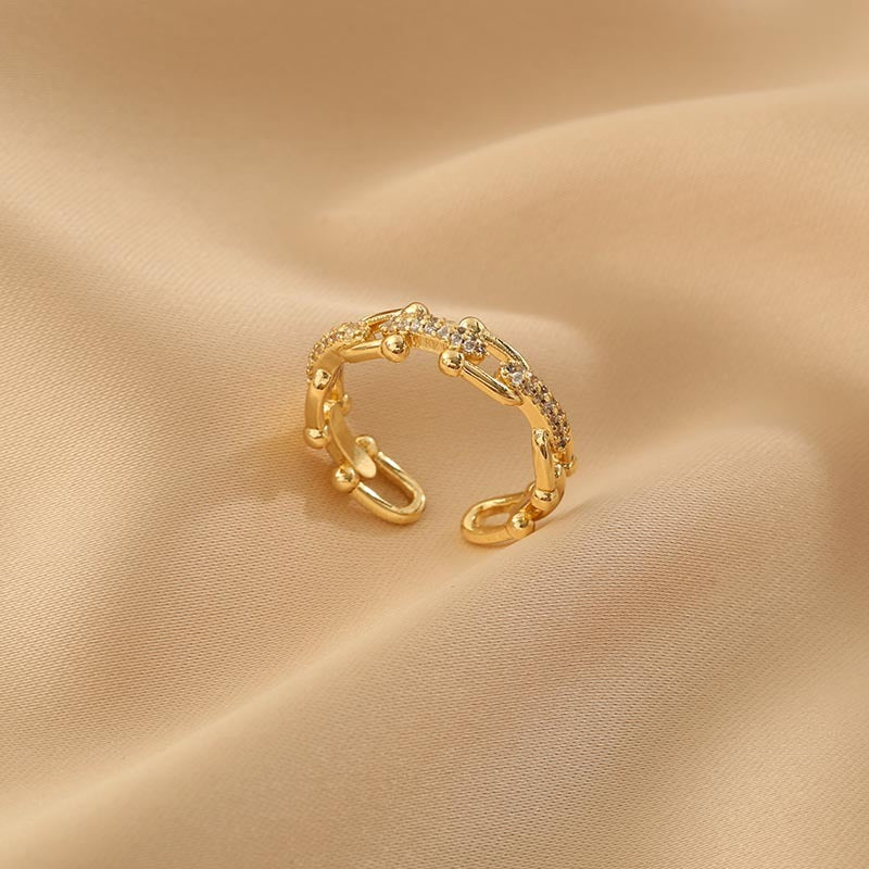 Virella – Bague Chaîne Ajourée Ouverte Ajustable