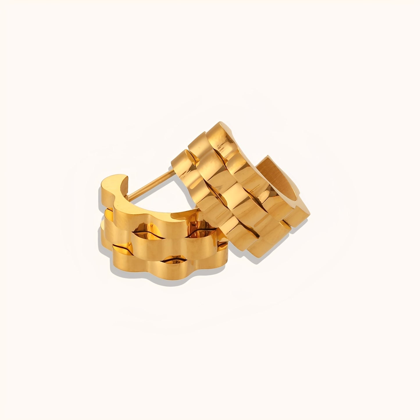 Cheska – Boucles d'Oreilles Créoles Style Bracelet de Montre