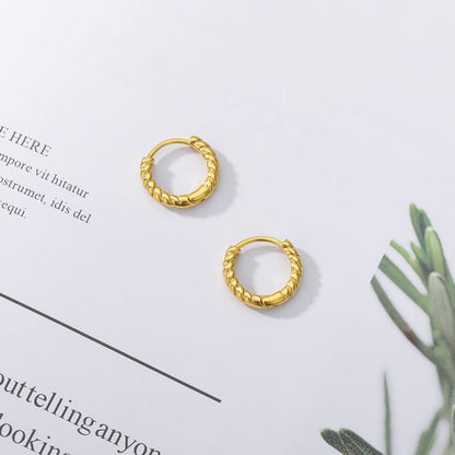 Manon – Boucles d'Oreilles Mini Créoles Corde en Or