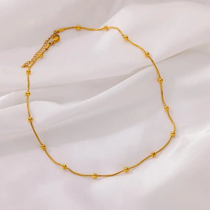 Aurya – Collier Chaîne Serpent Perlée Plaqué Or