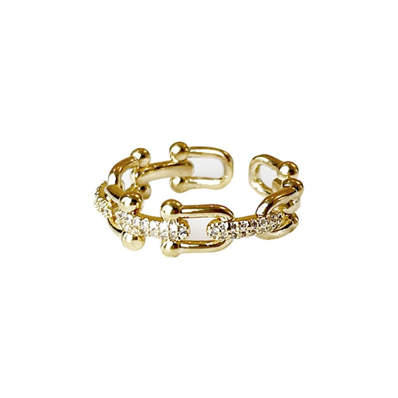 Virella – Bague Chaîne Ajourée Ouverte Ajustable